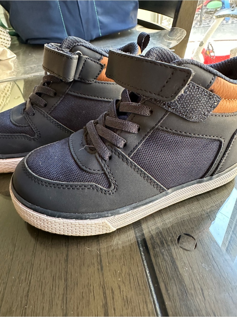The Children's Place Navy High-Top Sneakers with Orange Detail